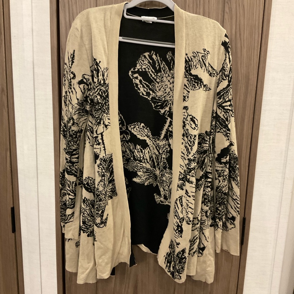 J.Jill Womens Light Open Front Sweater Brown/ Black Size XS Missy